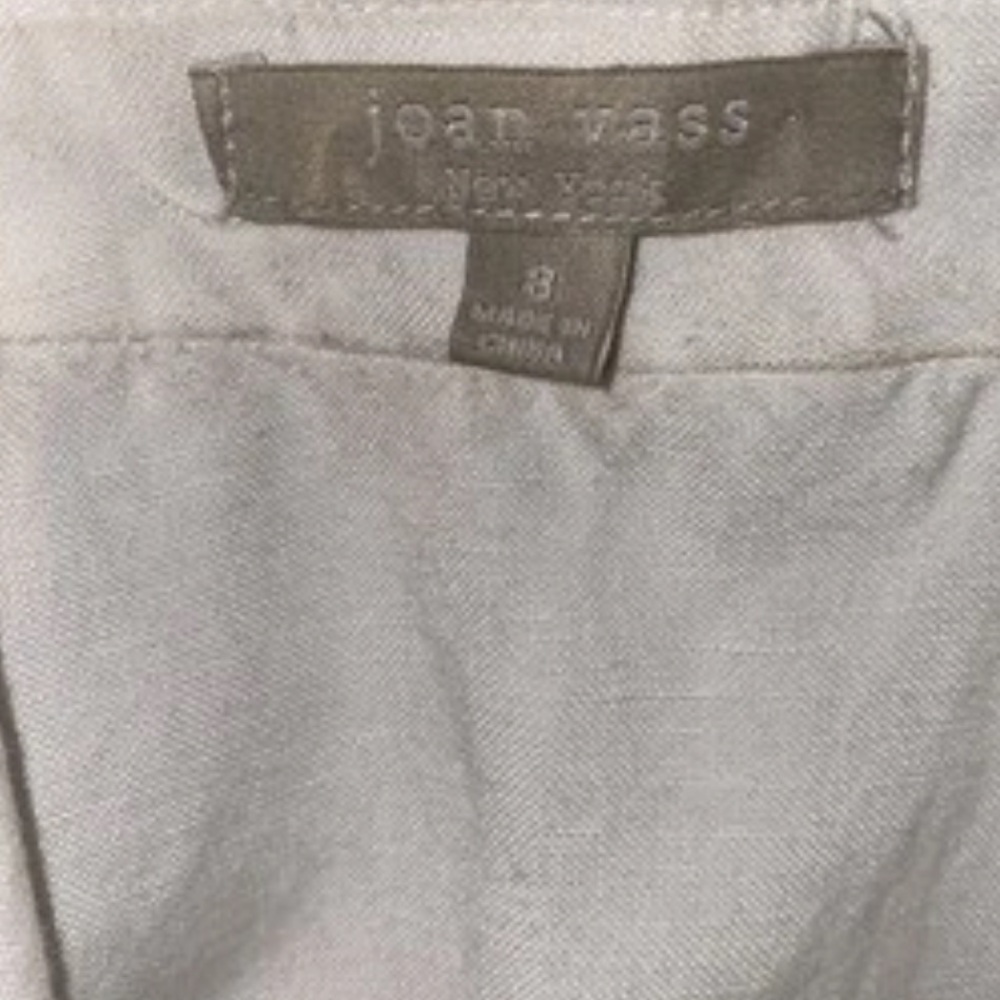 Joan Vass New York White Linen Mix Vest Size 8 Zippers Pockets Lined Perfect - Picture 7 of 11